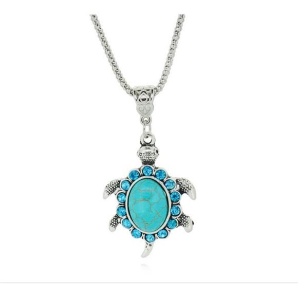 Women's Turquoise Turtle Necklace - Picture 2 of 4
